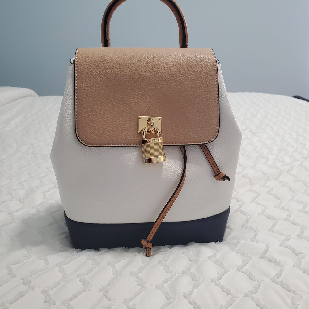 Aldo Elegant Tan and White Women's Backpack